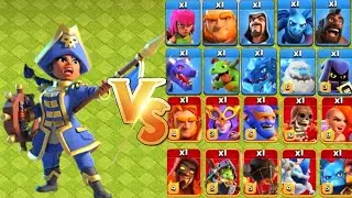 Pirate Champion vs All Max Troops  (Clash of Clans)