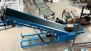 Small portable loading and unloading conveyor belt machine