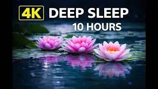 10 Hours 4K Water Lily Pond 🌸 Relaxing Nature Sounds for Sleep, Meditation & Deep Focus