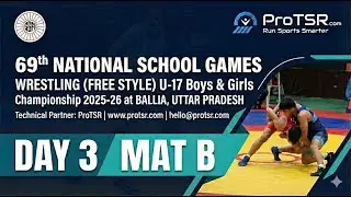 Day 3 Mat B 🔴 69th National School Games Wrestling U-17 (Free Style) | Live Stream