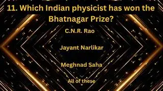 🎓 Shanti Swarup Bhatnagar Prize MCQ Quiz | Learn Science Awards | GK Questions for Students 🏆