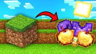 Minecraft, But Grass Block Drops OP Items!