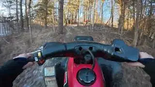 Honda 300EX Winter Trail Riding