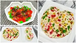 Broken Glass Jelly Pudding - Easy No Bake Dessert With Milk And Jelly - Eid Special Dessert