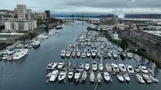 Aerial views of Tacoma's Foss waterway.
