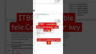 ITBP Constable tele. com. answer key out🔥#itbp #answerkeyout #itbptelecom #itbp #cisf #ssc #shorts
