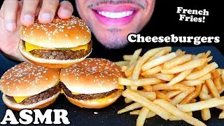 CHEESEBURGERS AND FRENCH FRIES EATING SHOW MOUTH SOUNDS NO TALKING