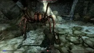Skyrim wounded frostbite spider vs 2 handed warrior. bleakfalls barrow