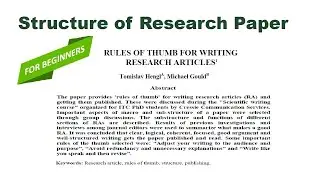 Structure of Research Paper | @ThesisHelper01