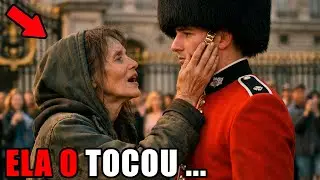 MORADORA DE RUA canta diante de um GUARDA REAL&hellip; segundos depois, ele QUEBRA O PROTOCOLO