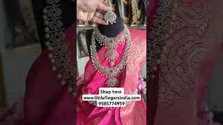 Amazing White & Green Stone AD Bridal Jewellery set #jewellerysales #chennaijewellery