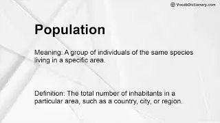Population Meaning