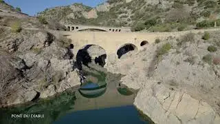 PONT SUSPENDU DE LAGAMAS - PONT DU DIABLE - GORGES DE L'HERAULT