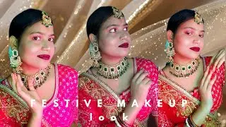 STEP BY STEP ✅ FESTIVE MAKEUP LOOK TUTORIAL |DRAG PROOF MAKEUP |Easy & Affordable For Beginners