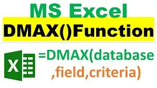 DMAX Function#Excel DMAX Function#DMAX Function in Excel#How to use DMAX Function in Excel#excel