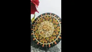 Mandala com decopagem e pontilhismo parte 1