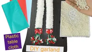 How to make garland using plastic table cover ll diy ll easy making garland at home #garland #diy 