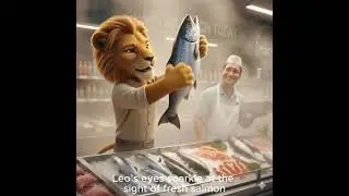 A Polite Lion Goes Grocery Shopping Like a Human#lion #shopping #cinematicshorts #animalshorts