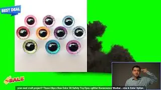 1005002828856638 20pcs New Color 3D Safety Toy Eyes +glitter Nonwovens+ Washer  size &