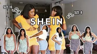 Size 8 vs size 16 try on the same outfits from SHEIN *OMG*