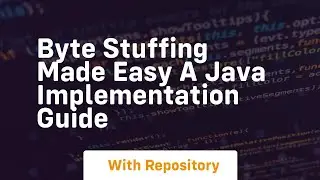 Byte Stuffing Made Easy A Java Implementation Guide
