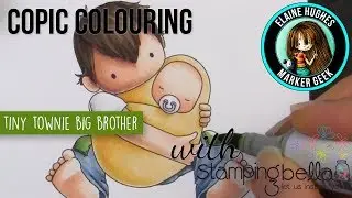Copic Colouring Stamping Bella 2019: Tiny Townie Big Brother rubber stamp set