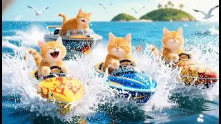 Ginger Kitten together with Mama Cat Enjoy a New Year Holiday 🐾| Funny Kitten Moment