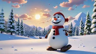 Snowman Stands in Wintertime | Cozy Winter Nursery Rhyme for Kids | Fun Snowy Adventure