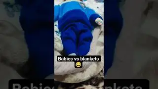 Babies vs blankets 😂 (this never works)