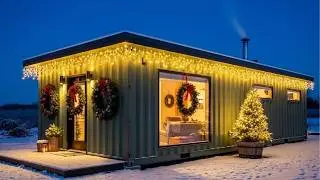 Christmas in a Container Home 🎄 Cozy Holiday Interior You&rsquo;ll Love