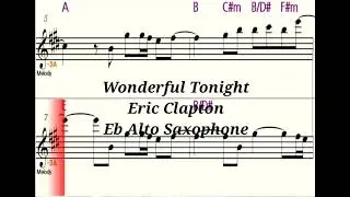 Wonderful Tonight - Eb Alto Saxophone - Play Along - Sheet Music - Backing Track
