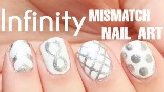 Mismatch Infinity Symbol Nail Art | TotallyCoolNails