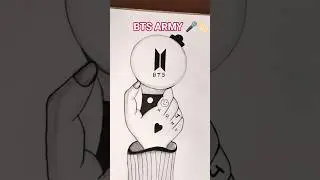 🫰🏻🎤💜💜#shorts #satisfying #drawing #bts #art #relaxing #sketch