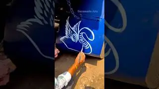 Street Artist Creates AMAZING Paint Art on Vintage truck #viral #art #shorts