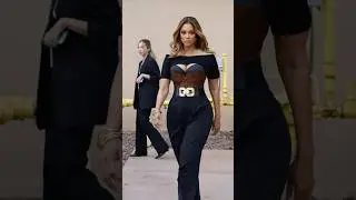 Tyra Banks wore a brown corset layered over black separates for Amazon Stylist Creators Day.
