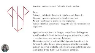 Corso pratico di Magia Runica: Pensiero  noioso. Autore  Geltruda