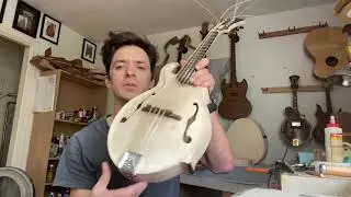 Dubova Mandolin #93 pre-voicing and final sanding.