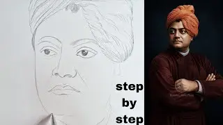 Swami vivakanand drawing. How to draw swami vivekananda outline. Step by step. Vivakanand drawing 