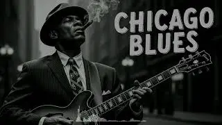 Vintage Chicago blues humming from dusty taverns with warm tube amps glowing in amber light across