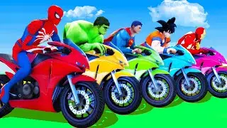 الأبطال الخارقين على القضبان دوامة قمع جسر - SPIDER-MAN!on Motorcycle in Spiral Bridge Stunt Ride