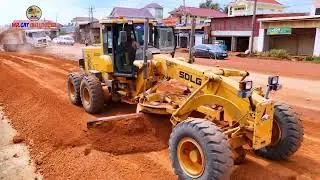 Precision Road Grading! Powerful SDLG Motor Grader Levels Urban Construction Site