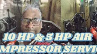 10 HP & 5 HP AIR COMPRESSOR SERVICE#OIL CHANGE#filterchallenge#air#aircompressorrepair#automobile 