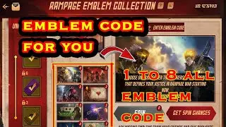 rampage emblem collection,get all code, rampage 1 emblem to 8 emblem code |