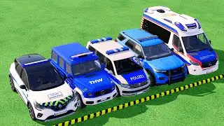 TRANSPORTING POLICE CARS, FIRE DEPARTMENT, AMBULANCE VEHICLES WITH TRAIN #61 ! Farming Simulator 22