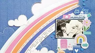 Rainbow layout design using Let's Stay Home Collection with Anett Gelencs&eacute;r