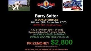 The 2025 Barry Salter Triples Rounds 4 and 5 .LIVE from MayWest Bowling Club.Home of the STEELERS