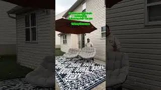 Outdoor Patio Umbrella, Rocking Chair & Reversible Rug #Outdoors #rug