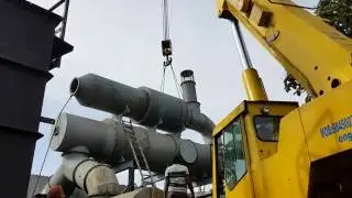 Installation of gas cooler on top of secondary chamber