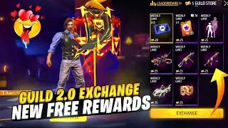 FREE FIRE GUILD 2.0 EXCHANGE STORE | NEW GUILD TOKEN EXCHANGE REWARD | FREE CUSTOM CARD | FREE TOKEN