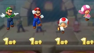 Mario Party 10 - Luigi vs Mario vs Toad vs Toadette - Whimsical Waters